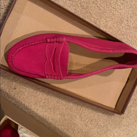 pink suede loafers womens